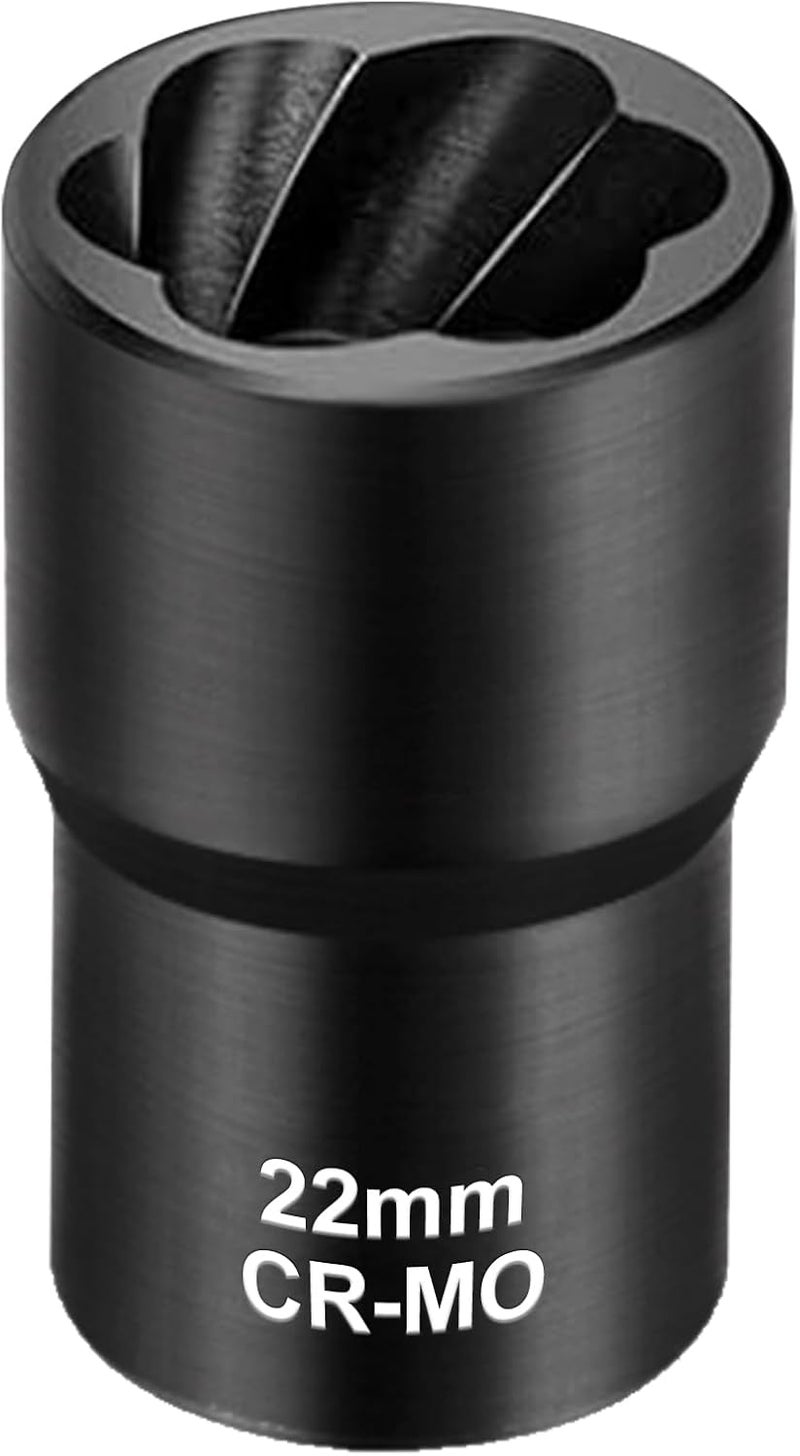 Topec 22mm Lug Nut Remover, Wheel Lock Removal Kit for Stripped Bolt & Rounded Nut, 1/2" Drive - Image 1